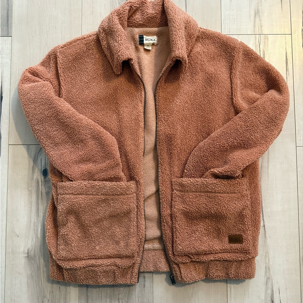 Roxy Pink Teddy Fleece Jacket
